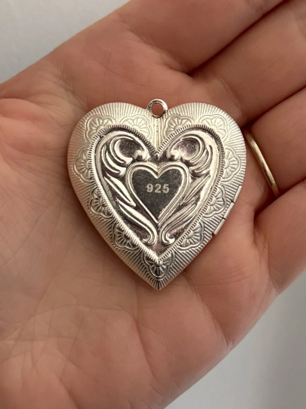 Vintage 925 heart locket pendant - Picture 1 of 3